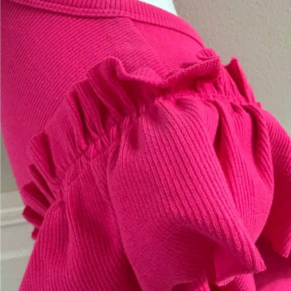 Express Pink Ruffled Midi Dress - Picture 5 of 5